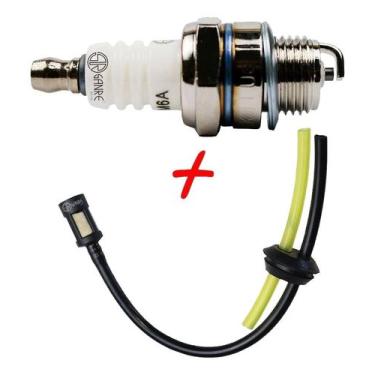 Imagem de Mangueira+plug+filtro Gasolina + Vela Roçadeira Motosserra Amarelo - J