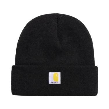 Imagem de Gorro De Inverno Feminino Quente De Malha Com Bordado De Olhos Grandes