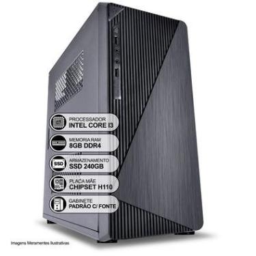 Imagem de Computador Desktop Intel Core I3-7100, RAM 8GB, SSD 240GB, HDMI, C/ Fonte