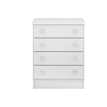 Imagem de Cômoda Infantil Catavento c/ 4 Gavetas Branco - Bela Móveis - Qmovi