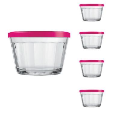 Imagem de Pote Vidro Americano C/Tampa Cores Cereal Bolacha 350ml 4Un - NADIR FI