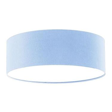 Imagem de Luminária Plafon Redondo Cúpula em Tecido 50x15 - Tom Luz, Azul5957