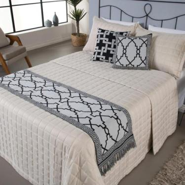 Imagem de Peseira King Grécia Jacquard C/ Almofada E Refil 05 Peças - N.A.M.F En
