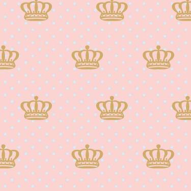 Imagem de Papel de Parede Adesivo Poá Rosa Coroas - 028 - Multimpressão