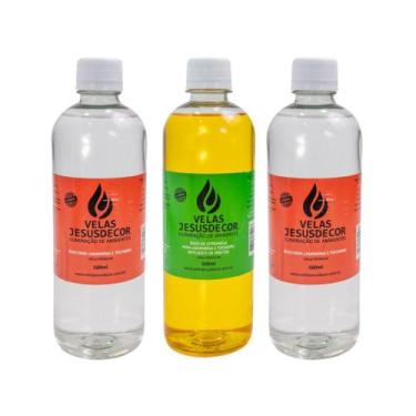 Imagem de 3 Fluidos Citronela Anti Mosquito & Normal 500ml Tocheiro Lamparina Ve