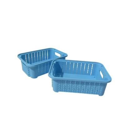 Imagem de Kit 3 Pote Empilhável cesto organizador - TF Injetados, Azul Bebe