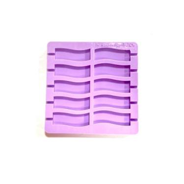 Imagem de L47 Molde de silicone pirulito retangular ondulado para decorar - conf