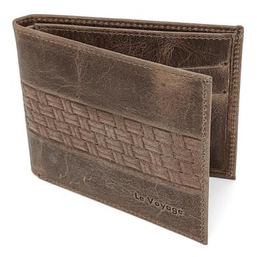 Imagem de Carteira Slim Masculina De Couro Le Voyage Cnh Cartões Notas