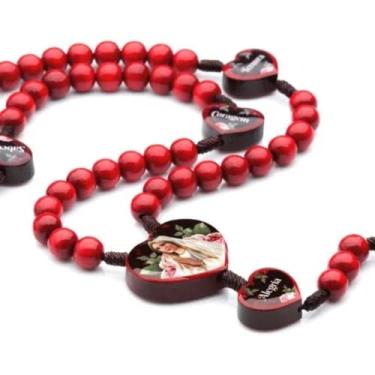 Imagem de Terço Madeira Vermelho 8mm Mãe