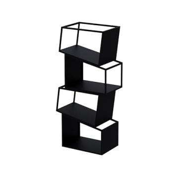 Imagem de Estante de livros rack de armazenamento criativo prateleira de armazenamento de chão sala de estar canto simples casa estante de canto quarto rack de armazenamento de ferro estante de escritório (cor