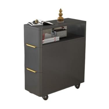 Imagem de Mesa lateral de sofá, mesa lateral ultra-estreita, sofá, aparador, armários laterais, mesa de centro removível, armário estreito, armário sanduíche, armário lateral criativo (cinza, 20 x 60 x 95 cm)