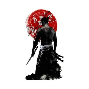 Imagem de Pôsteres De Arte De Parede De Samurai Japonês Moderno, Preto E Branco,