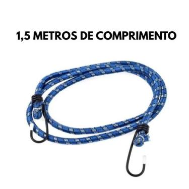 Imagem de Elástico Corda Bagagem Moto Bike 1.5 M x 8mm Cores Variadas - Saicg