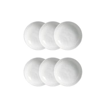 Imagem de Conjunto de Pratos Fundos Porto Brasil Linhas New White 830ml - 6 Peças