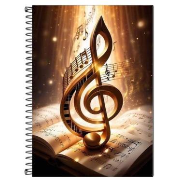 Imagem de Caderno de Música, 130 folhas, Pautado, 12 pentagramas, sem claves - C