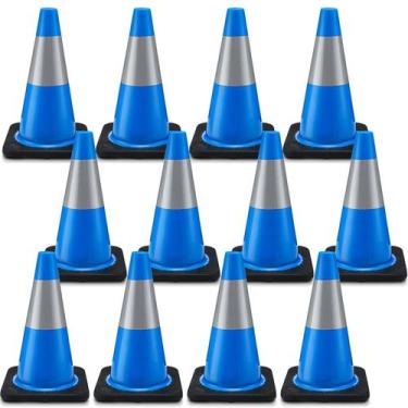 Imagem de Cones de segurança de trânsito Copkim PVC azul com colares refletivos