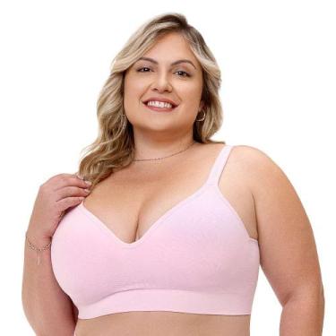 Imagem de Sutiã Comfort com Bojo Jacquard sem Costura Plus Size Rosa Balé Zee Ru