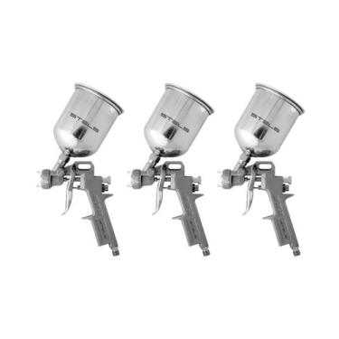 Imagem de Kit 3x Pistola de Pintura Tanque Alto Encaixe 1/4 - MTX