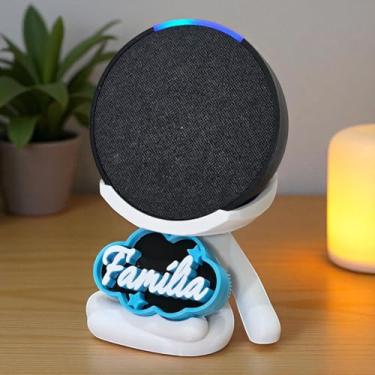 Imagem de Suporte Alexa Echo POP Escultura Robert Plaquinha Familia e outros. Decoração criativa, música, som, stand de mesa Amazon