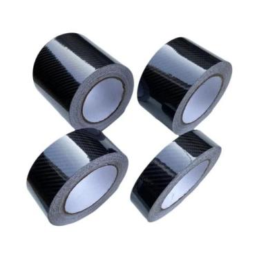 Imagem de Fita De Vinil De Fibra De Carbono Brilhante Preta 3/5/7/10CM, Listras 