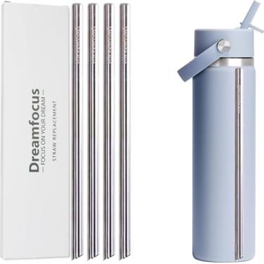 Imagem de Dreamfocus Palha de metal de substituição de aço inoxidável para garrafa de boca larga Hydro Flask 680 g pacote com 4