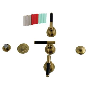 Imagem de Kingston Brass KB6323CKL Kaiser Torneira bidê de três alças com pop-up de latão, latão antigo