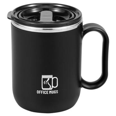 Imagem de HSHGZSR Caneca de café isolada de 500 ml Copo de café de viagem com tampa Canecas de café quente e frio de aço inoxidável à prova de vazamento Caneca térmica portátil copo de café isolado para café e