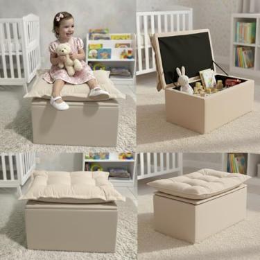 Imagem de Puff Baú Opala Decorativo Organizador Quarto Infantil Bela Móveis (Terracota)