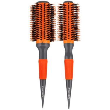 Imagem de Kit 2 Escova De Cabelo Marco Boni Laranja Profissional Termica Ceramica Cerdas Javali 55mm 65mm