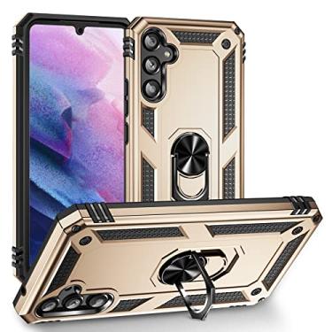 Imagem de SORAKA Capa para Samsung Galaxy A34 5G com suporte de anel capa armadura para Samsung Galaxy A34 5G capa traseira de policarbonato rígido com placa de metal para celular magnético suporte de carro