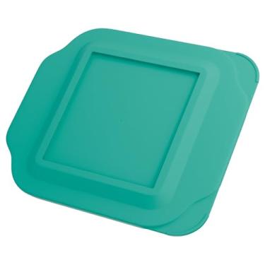 Imagem de Tampa de substituição para pirex 2-QT 20.3 cm x 20.3 cm tampa de recipiente de vidro para assadeira 222-PC (azul-petróleo)