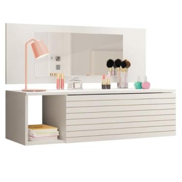 Imagem de Gaveta Suspensa Organizadora 60cm | Com Corrediças Telescópicas para Penteadeira, Aparador e Camarim (Branco)