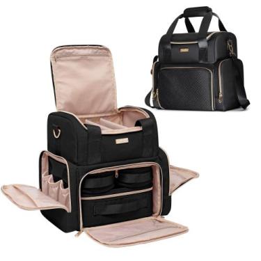 Imagem de Bolsa de cosméticos Prokva Large com 3 estojos removíveis de nylon pre