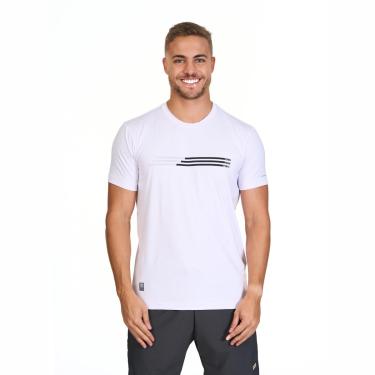Imagem de Cobra D'Agua, Camiseta Dif Barrado Sports Active Flex, Manga Curta, Dry Fit, UV50+, Branca, M