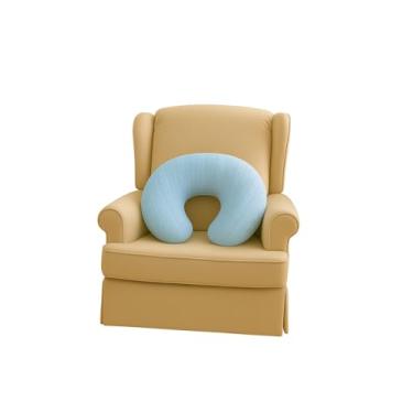 Imagem de Almofada Para Amamentação Em Tricot Macia Confortável Apoio Ergonômico Para Amamentar Bebê (Azul)