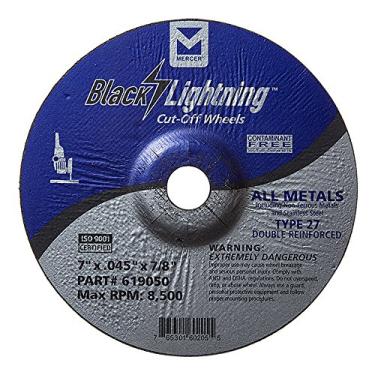 Imagem de Mercer Industries 619090 Tipo 27 Depressão Centro Dupla Roda de Corte Reforçada, Corte Todos os Metais, 619050, Pacote com 25, 25-Pack, 7" x .045 x 7/8"