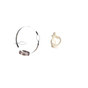 Imagem de Fenteer Suporte para Garrafas de Vinho de Ferro, Coleção Artística, Escultura de Casal, Estátua de Resina para Mesa, Armário, Decoração de Casa, Presente de a