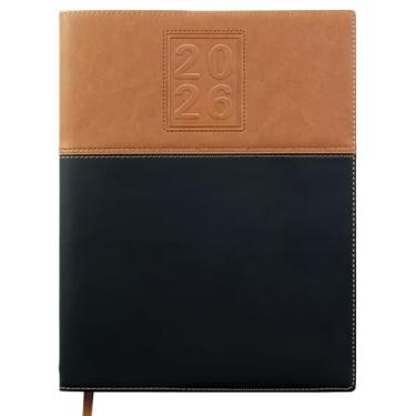 Imagem de Calendário planejador 2026, 20 x 25 cm: Inclui 14 meses (novembro de 2025 a dezembro de 2026) / Agenda semanal/organizador de calendário mensal de 2026 (marrom/preto)