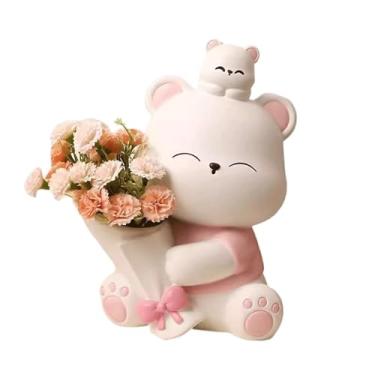 Imagem de hezhuhe2258 Ornamentos de mesa ornamento de mesa hall de entrada sala de estar armário de TV decoração nicho presente de inauguração adequado para estudo, escritório (rosa)