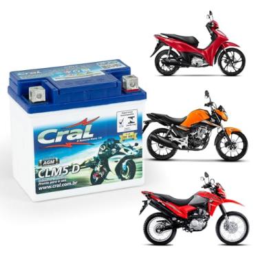 Imagem de Bateria Moto Cg 160 Bros Pcx Titan 150 Biz 125 Fan Xre 300 Dk Fazer Yamaha Factor Ybr Xtz Crosser Pop 100 110 Cral 12v 5ah
