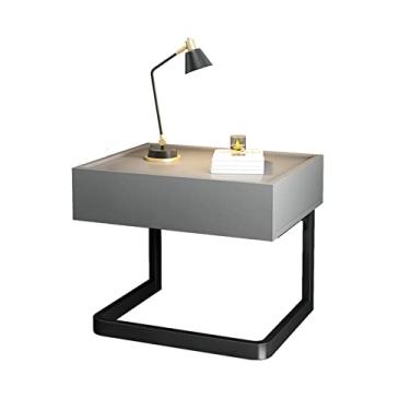 Imagem de Mesa de cabeceira mesa de cabeceira armazenamento de cabeceira simples prateleira de cabeceira pequena quarto mesa de cabeceira mesa de cabeceira (cor: A, tamanho: 50 x 40 x 45 cm)