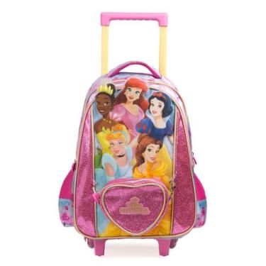 Imagem de Mochila de Rodinha Infantil Feminina Princesas Rosa - Bagaggio, U