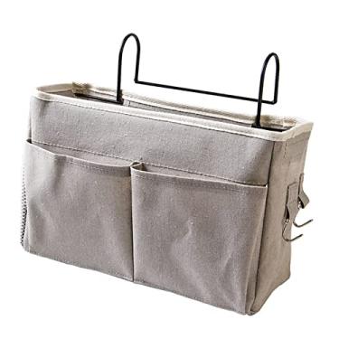 Imagem de HEEPDD Porta -malas Penduradas, Bolsa de Armazenamento Pendurada Com Design de Gancho de Gancho de Vários Bolsos de Metal Suporte para Economia de Espaço para Beliches Dormitórios (Cinza)