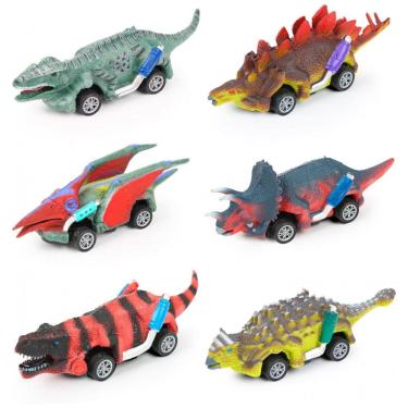 Imagem de Brinquedos de Dinossauro EASYFUN para Crianças 35 Carros de Brinquedo com Corda 6 Pack Brinquedos de Dinossauro para Meninos e Meninas de 3