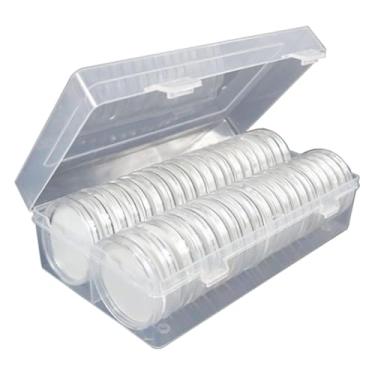 Imagem de predolo Cápsula para moedas, estojo para medalhas com organizador de armazenamento, recipiente transparente para armazenamento de moedas e base para medalhas