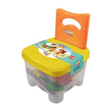 Imagem de Cadeira E Balde De Praia Plus 9 Peças Simotoys, Conjunto Infantil De Brinquedos Para Areia E Armazenamento, Colorido, Incentiva Organização E Coordenação, Aprendizado Com Diversão, Fabricando Diversão