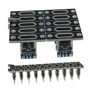 Imagem de Conector USB 3.1 Tipo C  DC Jack 4 Pinos  Placa Fêmea para Carregament