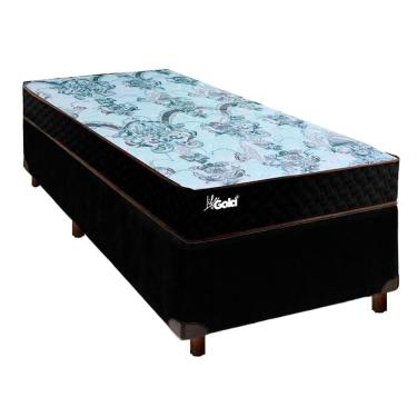 Imagem de Colchão Solteiro Molas Ensacadas + Box Preto - Life Gold Paropas