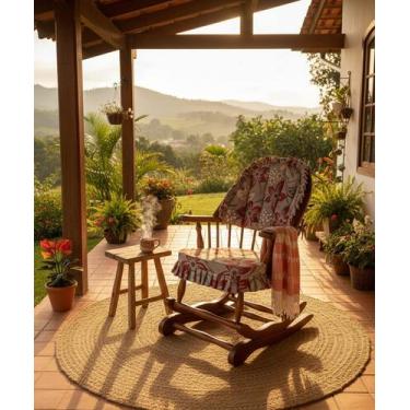 Imagem de Cadeira de Balanço Chenile Bali 90/40 x 60 x 50 - Moveis De Gramado - 
