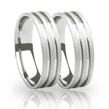 Imagem de Aliança De Prata De Compromisso 2 Frisos 950